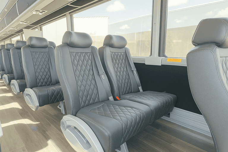 interior of Doral Coach Bus Service charter bus