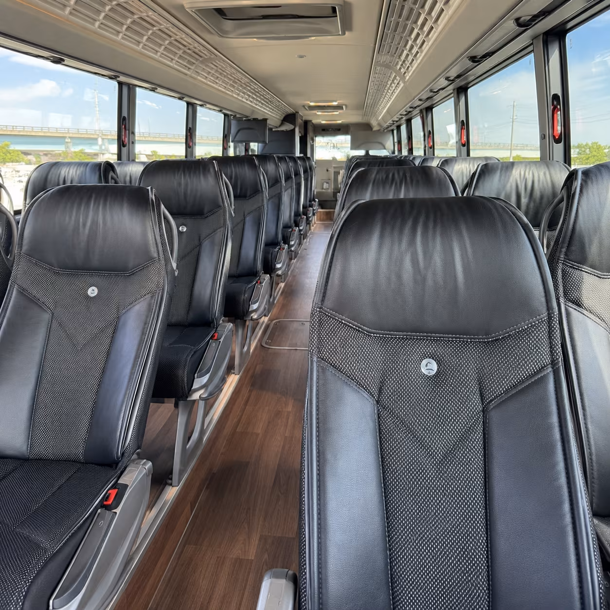 doral 56 passenger charter bus inside